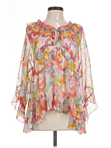 Johnny Was 3/4 Sleeve Silk Top (view 1)