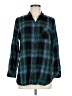 J.Jill Plaid Green Long Sleeve Button-Down Shirt Size Med Petite - photo 1