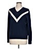 Tory Sport 100% Wool Chevron-herringbone Blue Wool Pullover Sweater Size L - photo 1