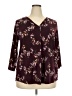 Beacon Burgundy 3/4 Sleeve Blouse Size 2X - photo 1