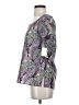 Hinge Paisley Purple Short Sleeve Blouse Size XS - photo 5