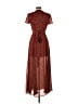 AaKaa 100% Polyester Polka Dots Burgundy Casual Dress Size M - photo 2