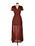 AaKaa 100% Polyester Polka Dots Burgundy Casual Dress Size M - photo 1