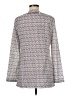 Tory Burch Chevron-herringbone Silver Purple Long Sleeve Blouse Size 10 - photo 2