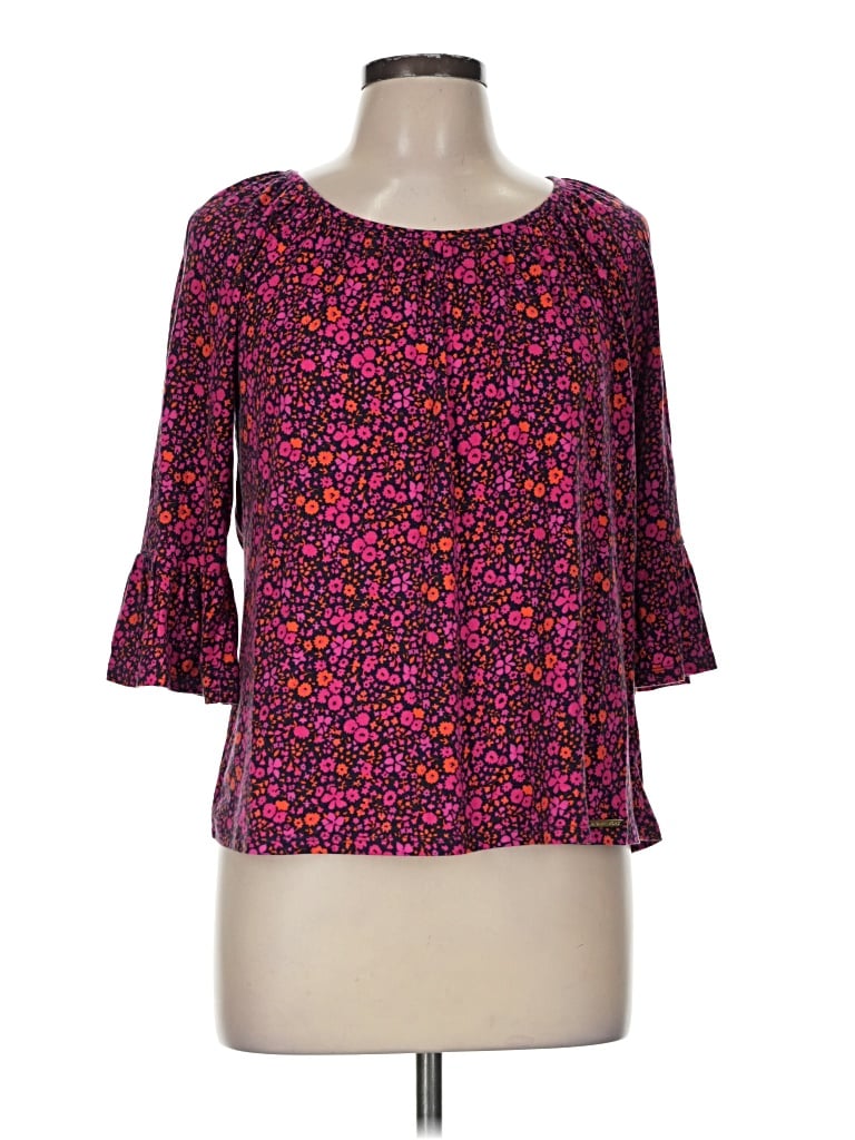 Pre-owned Michael Michael Kors 3/4 Sleeve Blouse In Purple