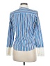Central Park Stripes Blue Long Sleeve Blouse Size M - photo 2