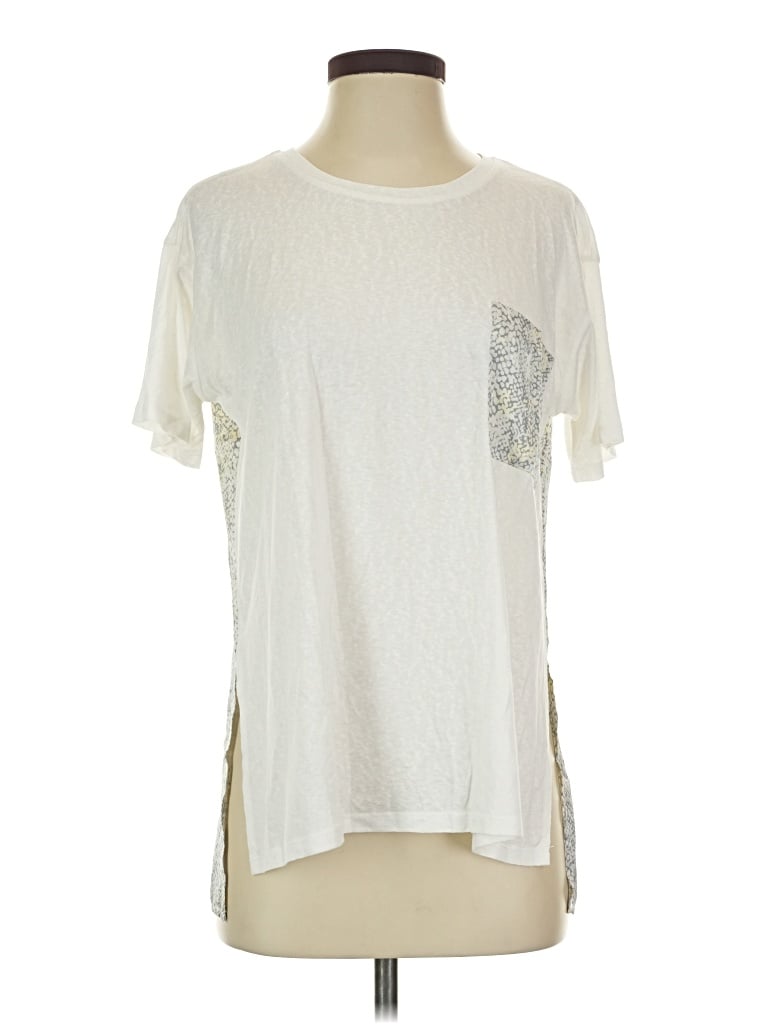Pre-owned Mystree Short Sleeve Top Ivory Crew Neck Tops