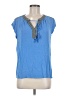 Black Rainn 100% Rayon Blue Short Sleeve Blouse Size M - photo 1