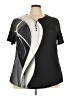 Unbranded 100% Polyester Gray Black Short Sleeve Henley Size 4X - photo 1