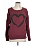 Instant Message Hearts Burgundy Sweatshirt Size L - photo 1