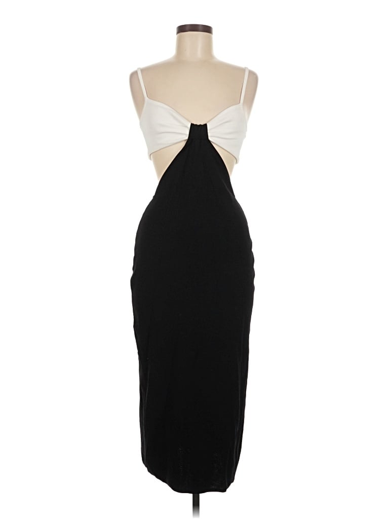 Pre-owned Solid & Striped Cocktail Dress In Black