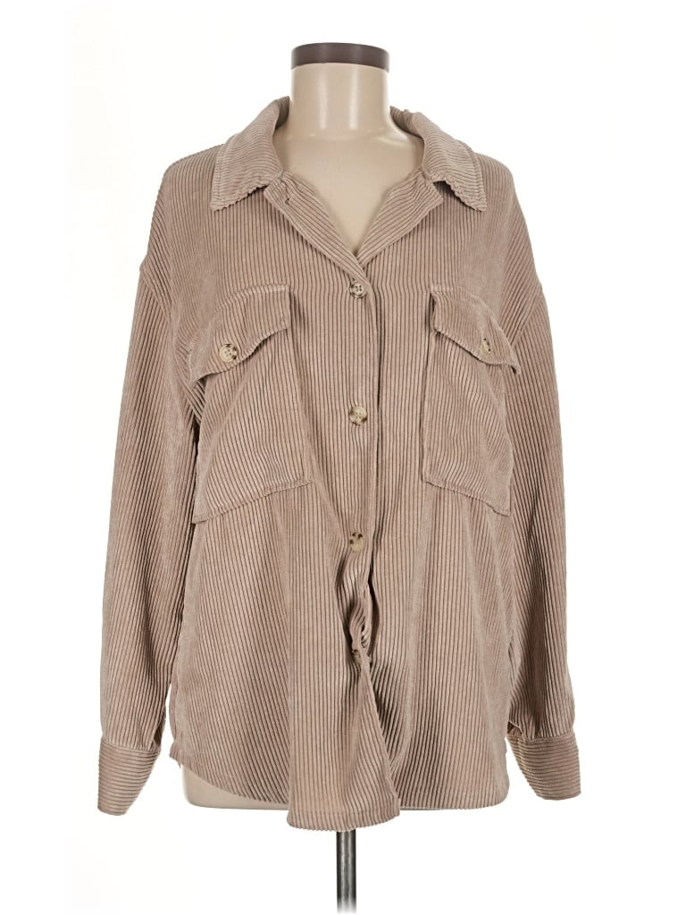 Pre-owned Ashley By 26 International Long Sleeve Blouse In Tan
