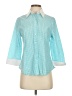 Tabi Houndstooth Teal 3/4 Sleeve Button-Down Shirt Size XS - photo 1