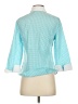 Tabi Houndstooth Teal 3/4 Sleeve Button-Down Shirt Size XS - photo 2