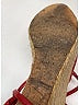 Hermès Red Leather Espadrille Platform Wedges Size 6 1/2 (estimated) - photo 7