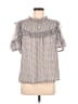 Ann Taylor LOFT 100% Polyester Gray Short Sleeve Blouse Size M - photo 1