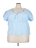 Torrid Blue Short Sleeve Blouse Size 4X Plus (4) - photo 1