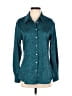 Chenault Metallic Teal Long Sleeve Blouse Size S - photo 1