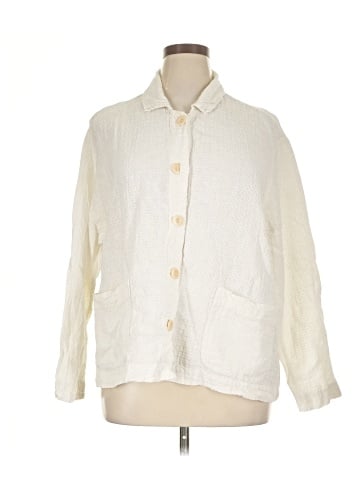 Flax 3/4 Sleeve Button-Down Shirt (view 1)