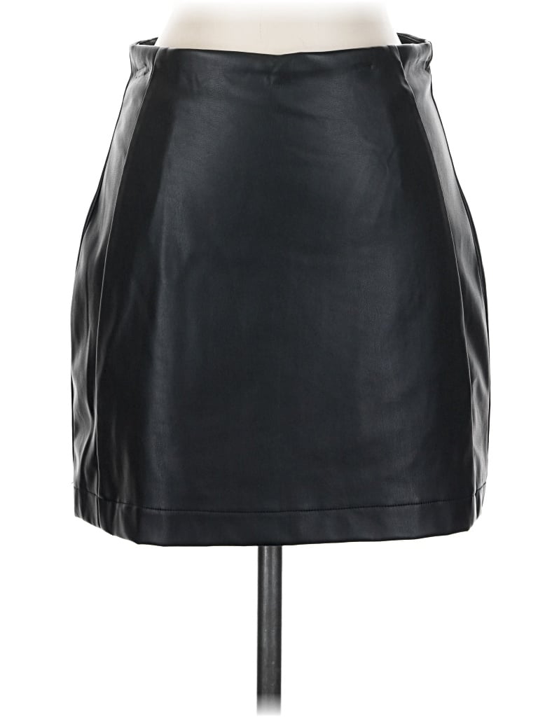 Pre-owned Lulus Faux Leather Skirt In Black