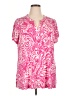 Susan Graver Pink Short Sleeve Blouse Size 1X - photo 1