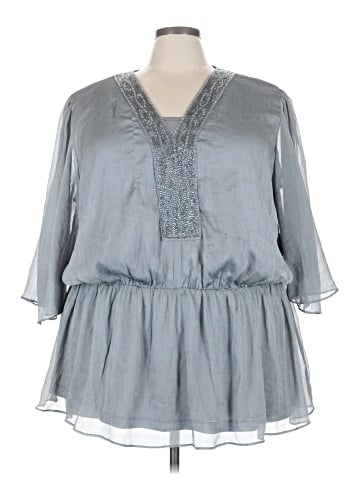 American Glamour by Badgley Mischka 3/4 Sleeve Blouse (view 1)