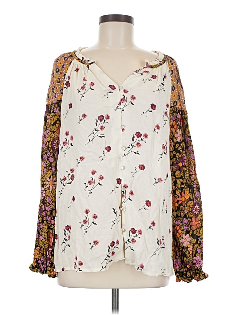 Pre-owned Jane And Delancey Long Sleeve Blouse In Ivory