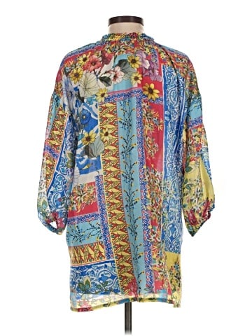 Johnny Was 3/4 Sleeve Silk Top (view 2)