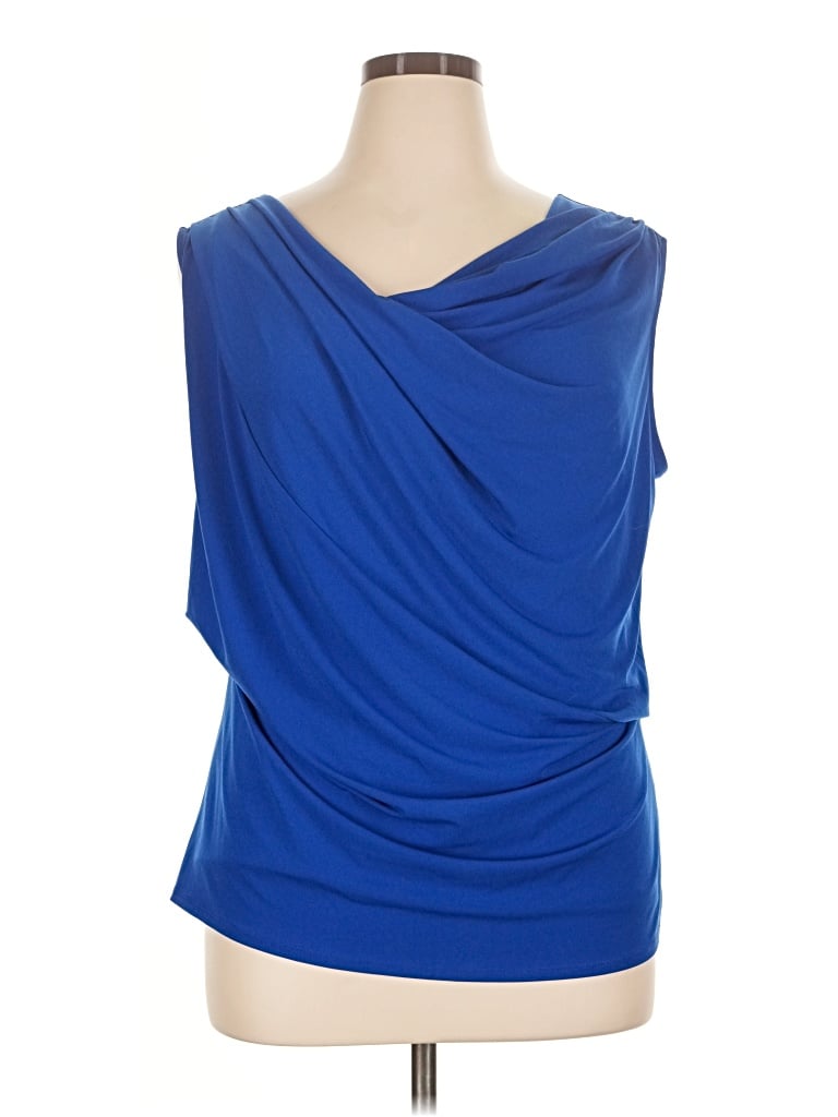 Pre-owned Lane Bryant Sleeveless T-shirt In Blue