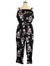 No Boundaries 100% Polyester Floral Black Jumpsuit Size XXL - photo 1