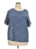 Unbranded 100% Polyester Blue Short Sleeve Blouse Size 2X - photo 1