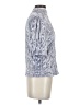 Calligraphie Metallic Silver Short Sleeve Blouse Size S - photo 4