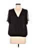 Express 100% Polyester Black Short Sleeve Blouse Size M - photo 1