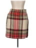 Etcetera Plaid Red Tan Wool Skirt Size 6 - photo 1