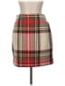 Etcetera Plaid Red Tan Wool Skirt Size 6 - photo 2
