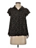 Everleigh 100% Polyester Floral Black Short Sleeve Blouse Size XS - photo 1