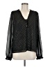 Aqua 100% Polyester Black Long Sleeve Blouse Size M - photo 1