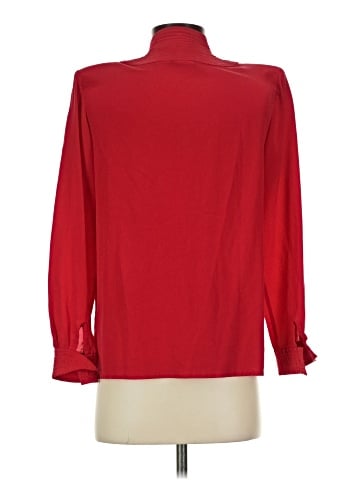 Oleg Cassini Long Sleeve Silk Top (view 2)