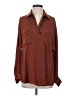 Free People 100% Polyester Brown Long Sleeve Blouse Size XS - photo 1