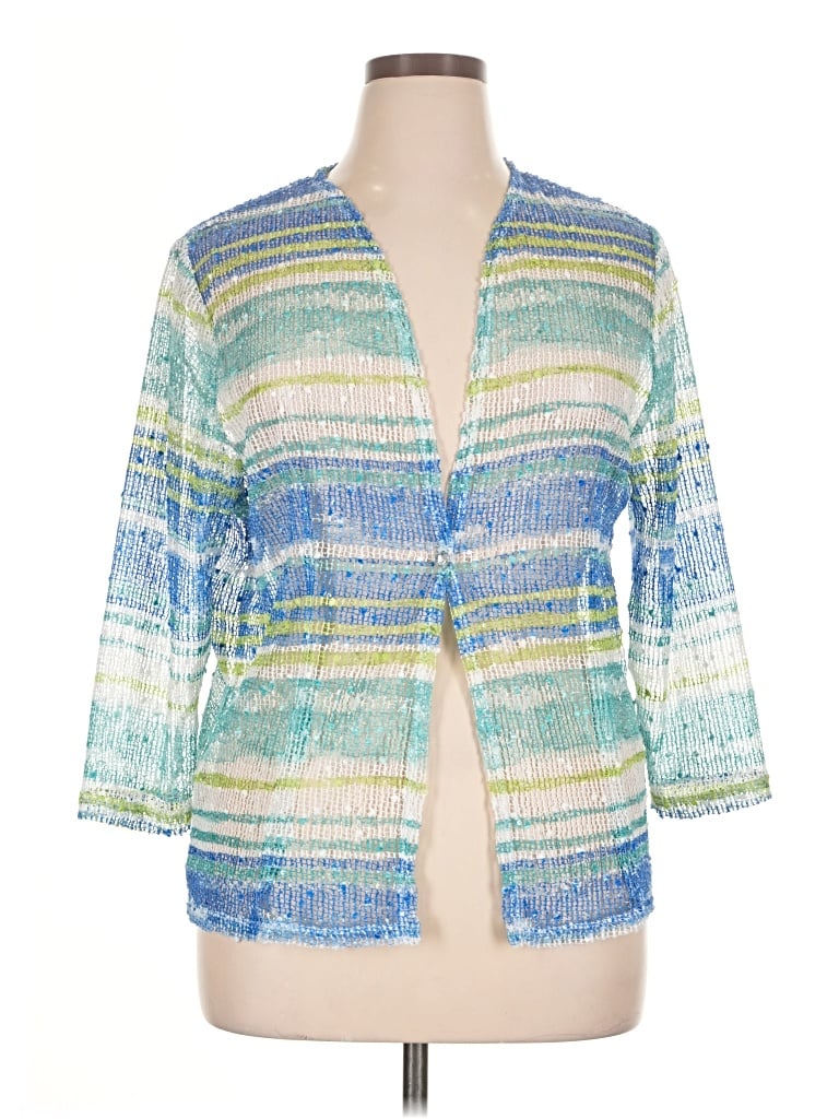 Pre-owned Alfred Dunner Kimono In Blue