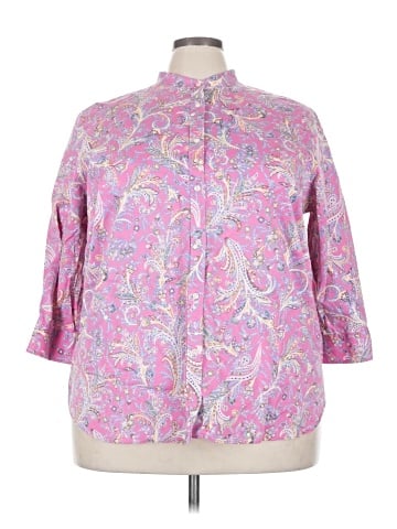 Chaps 3/4 Sleeve Button-Down Shirt (view 1)