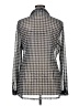 CAbi Houndstooth Gray Long Sleeve Blouse Size XL - photo 2