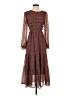 Unbranded 100% Polyester Paisley Brown Casual Dress Size XXS (estimated) - photo 1