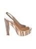 Prada Stripes Tan Patent Leather slingback Sandals Size EU 40 - photo 1