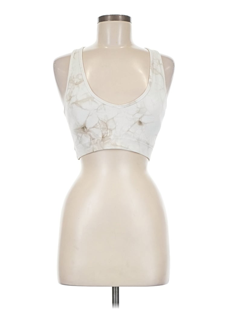 Pre-owned Calvin Klein Performance Tank Top Ivory Halter Neckline Tops