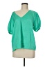 Current Air 100% Polyester Green Short Sleeve Blouse Size M - photo 1