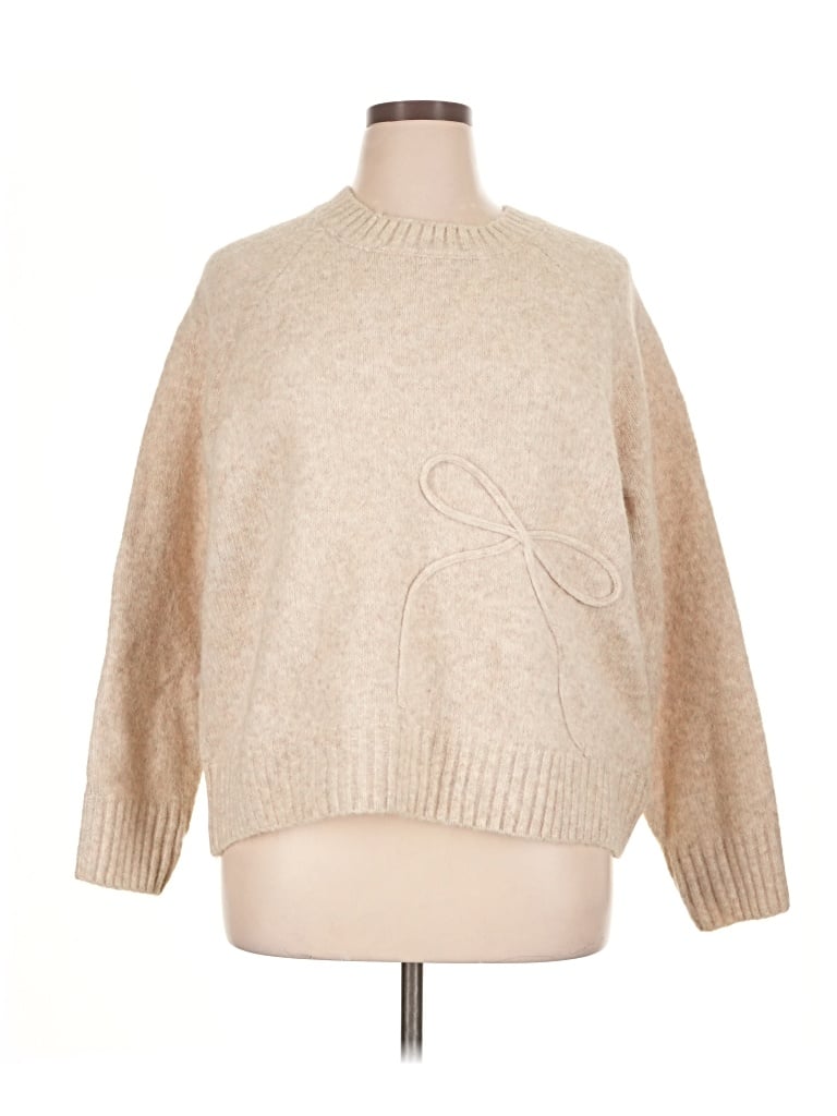 Pre-owned Terra & Sky Pullover Sweater In Tan