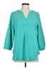 41Hawthorn 100% Polyester Teal 3/4 Sleeve Blouse Size M - photo 1