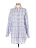 Max Studio 100% Rayon Plaid Blue Long Sleeve Button-Down Shirt Size S - photo 1