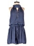 L'Atiste by Amy 100% Rayon Solid Blue Romper Size S - photo 1